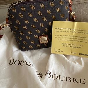 Dooney & Bourke Brown Monogram Crossbody with Gold Hardware